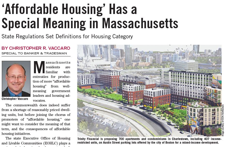 ‘Affordable Housing’ Has a Special Meaning in Massachusetts